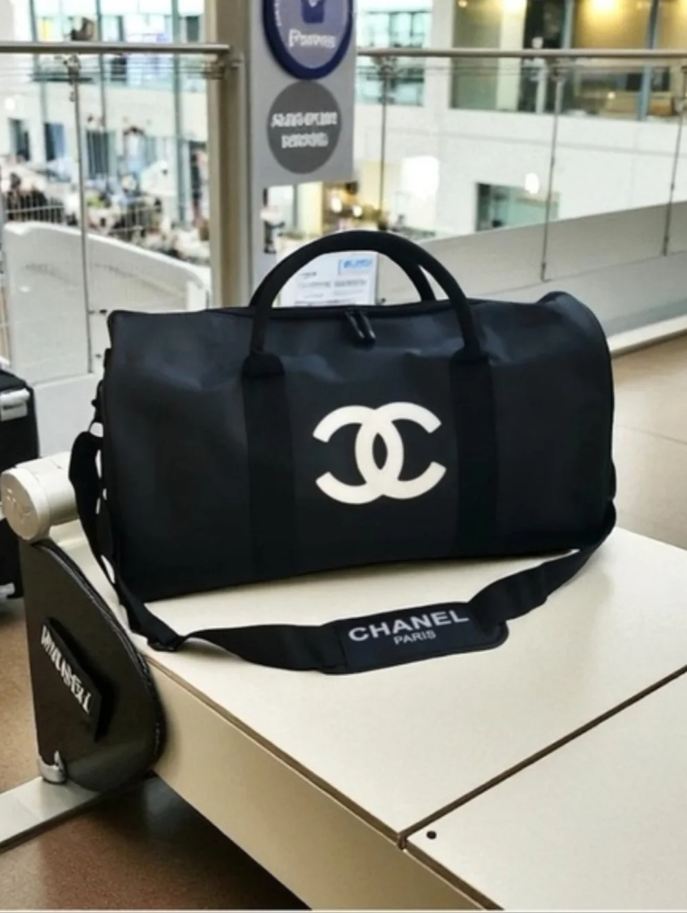 Black and White Duffel Bag GWP Gift With Purchase item